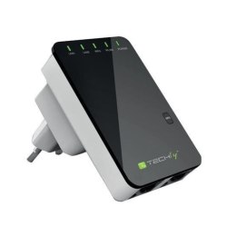 Techly I-WL-REPEATER2 router bezprzewodowy Fast Ethernet Czarny, Biały Techly