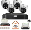 Zestaw monitoringu IP BCS Line 4x Kamera BCS-L-EIP55FCR3L3-Ai1(2) Rejestrator z dyskiem 1TB BCS LINE