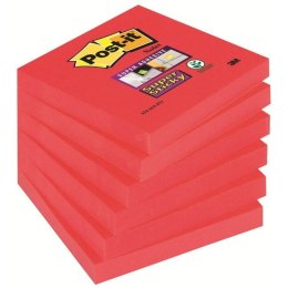 Post-it BLOCZEK SAMOPRZYLEPNY POST-IT SUPER STICKY 76 X 76 MM. 6 X 90 K. 654-6SS-PO CZERWIEŃ