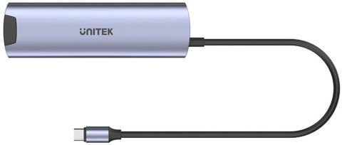 H1112F Unitek Aktywny Hub USB-C 5Gbps, HDMI RJ-45 PD 100W UNITEK