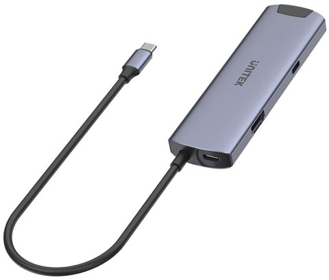 H1112F Unitek Aktywny Hub USB-C 5Gbps, HDMI RJ-45 PD 100W UNITEK