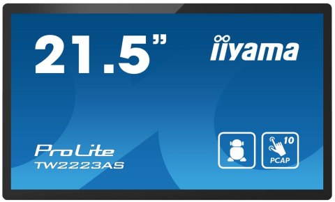 Iiyama ProLite TW2223AS-B2 monitor komputerowy 54,6 cm (21.5") Full HD Ekran dotykowy Czarny Iiyama