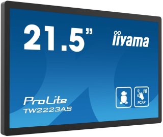 Iiyama ProLite TW2223AS-B2 monitor komputerowy 54,6 cm (21.5") Full HD Ekran dotykowy Czarny Iiyama