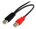 StarTech USB2HABMY6 kabel USB 1,8 m USB 2.0 Mini-USB B 2 x USB A Czarny, Czerwony StarTech.com