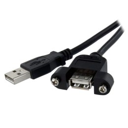 StarTech USBPNLAFAM1 kabel USB 0,3 m USB 2.0 USB A Czarny StarTech.com