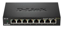 D-Link DGS-108 łącza sieciowe Nie zarządzany L2 Gigabit Ethernet (10/100/1000) Czarny D-Link