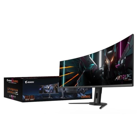 AORUS CO49DQ monitor komputerowy 124,5 cm (49") 5120 x 1440 px DQHD OLED Czarny AORUS