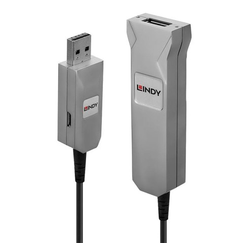 Lindy 42701 kabel USB USB 3.2 Gen 1 (3.1 Gen 1) 50 m USB A Czarny, Srebrny Lindy