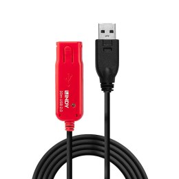 Lindy 42923 kabel USB USB 2.0 30 m USB A Czarny, Czerwony Lindy