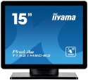 Iiyama ProLite T1521MSC-B2 monitor komputerowy 38,1 cm (15") 1024 x 768 px XGA LED Ekran dotykowy Blad Czarny Iiyama