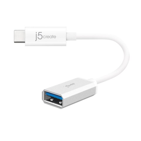 J5create JUCX05 kabel USB 0,1 m USB 3.2 Gen 2 (3.1 Gen 2) USB C USB A Srebrny, Biały J5create