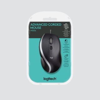 Logitech Corded Mouse M500S myszka Biuro Po prawej stronie USB Typu-A Optyczny 4000 DPI Logitech