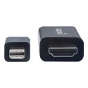 Manhattan 153287 adapter kablowy 1,8 m Mini DisplayPort HDMI Typu A (Standard) Czarny Manhattan