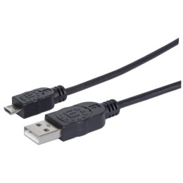 Manhattan 307178 kabel USB 1,8 m USB 2.0 USB A Micro-USB B Czarny Manhattan