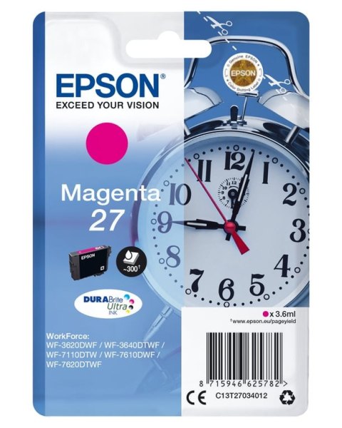 Epson Alarm clock Singlepack Magenta 27 DURABrite Ultra Ink Epson