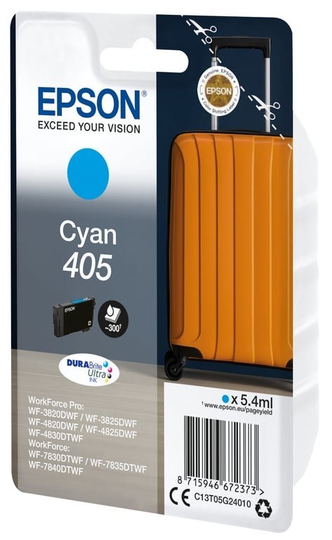 Epson Cyan 405 DURABrite Ultra Ink nabój z tuszem 1 szt. Zamiennik Standardowa wydajność Cyjan Epson