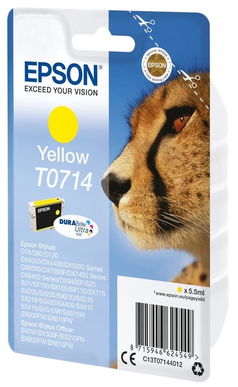 Epson Singlepack Yellow T0714 DURABrite Ultra Ink Epson