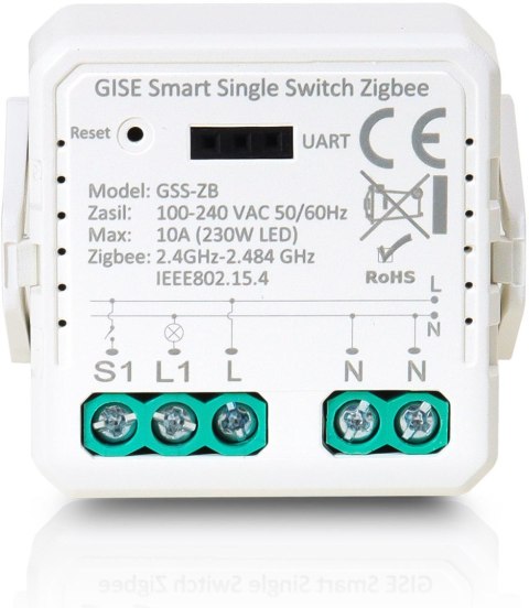 GISE Smart Pojedynczy moduł przekaźnikowy Zigbee | Tuya | GSS-ZB GISE