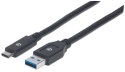 Manhattan 354981 kabel USB 3 m USB 3.2 Gen 1 (3.1 Gen 1) USB C USB A Czarny Manhattan