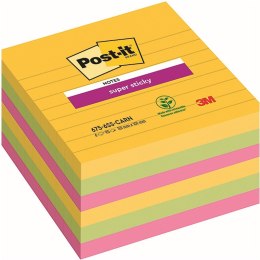 Post-it Karteczki Post-it Super Sticky 101x101mm (657-6SS-CARN) w linie (6x90)