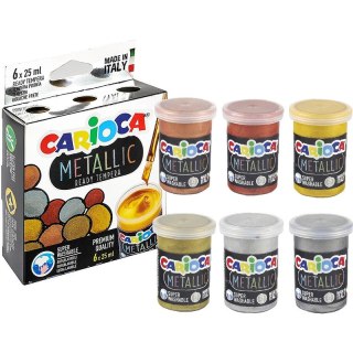 CARIOCA Farba tempera Carioca Metallic 25ml x6 kolorów