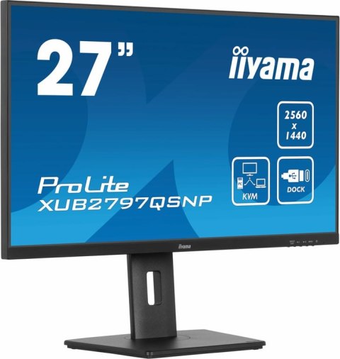 Iiyama ProLite XUB2797QSNP-B1 monitor komputerowy 68,6 cm (27") 2560 x 1440 px Wide Quad HD LED Czarny Iiyama