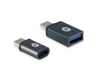 Conceptronic DONN04G zmieniacz płci / kabli USB 3.1 Gen 1 Type-C, USB 2.0 Type-C USB 3.1 Gen 1 Type-A, USB 2.0 Micro Czarny Conceptronic