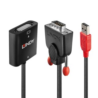 Lindy 38184 adapter kablowy 0,2 m DVI-D VGA (D-Sub) + USB Czarny, Pomarańczowy Lindy