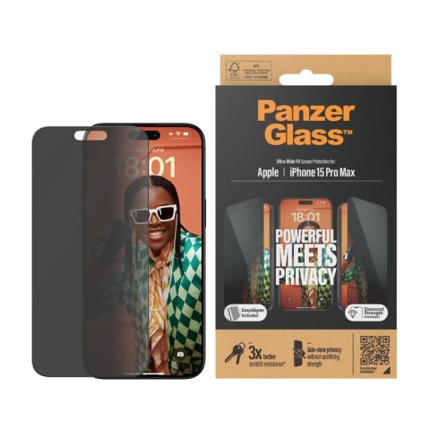 PanzerGlass Ultra Wide Fit Privacy Przezroczysta ochrona ekranu Apple 1 szt. PanzerGlass