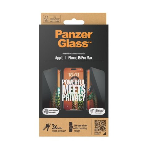 PanzerGlass Ultra Wide Fit Privacy Przezroczysta ochrona ekranu Apple 1 szt. PanzerGlass