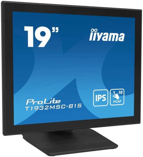 Iiyama ProLite T1932MSC-B1S monitor komputerowy 48,3 cm (19") 1280 x 1024 px Full HD LED Ekran dotykowy Blad Czarny Iiyama