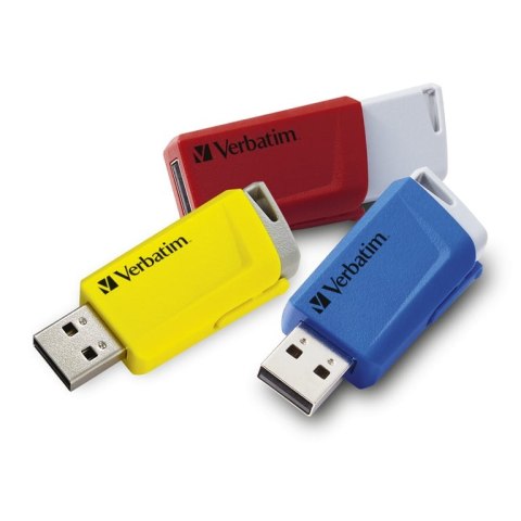 Verbatim Store 'n' Click pamięć USB 16 GB USB Typu-A 3.2 Gen 1 (3.1 Gen 1) Niebieski, Czerwony, Żółty Verbatim