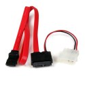 StarTech SLSATAF20 kabel SATA 0,508 m SATA 13-pin SATA 7-pin + Molex (4-pin) Czerwony StarTech.com