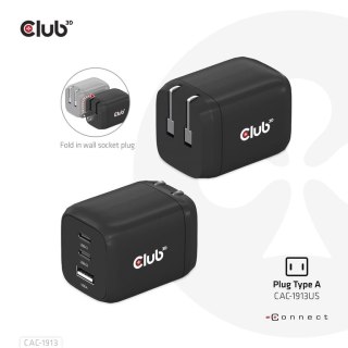 CLUB3D CAC-1913EU Travel Charger 65W GaN CLUB3D