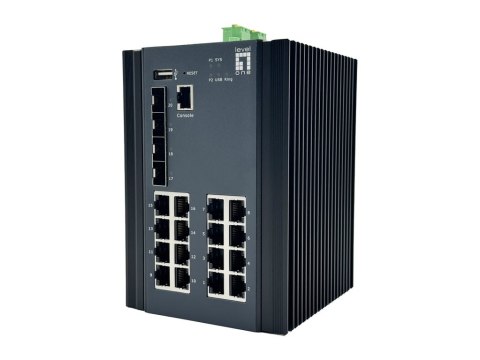 LevelOne IGU-2071 łącza sieciowe Zarządzany L2+ Gigabit Ethernet (10/100/1000) Czarny LevelOne