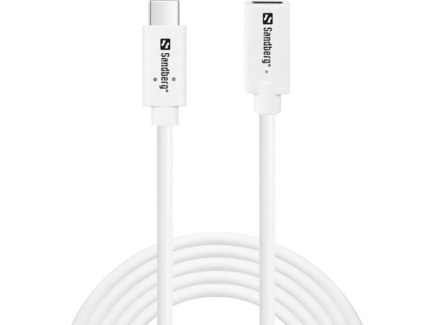 Sandberg USB-C>C M-F USB 3.1 100W, 2M kabel USB USB 3.2 Gen 2 (3.1 Gen 2) USB C Biały Sandberg