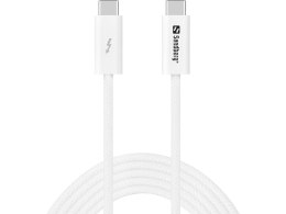 Sandberg USB-C>C USB4 240W+40Gbps, 2M kabel USB USB4 Gen 3x2 USB C Biały Sandberg