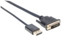 Manhattan 152136 adapter kablowy 3 m DisplayPort DVI-D Czarny Manhattan