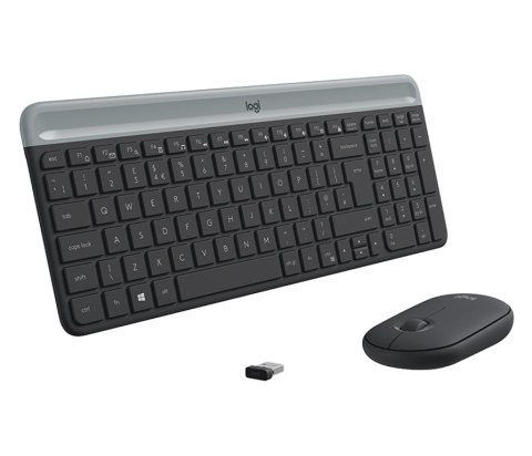 Logitech Slim Wireless Keyboard and Mouse Combo MK470 klawiatura RF Wireless QWERTZ Swiss Grafitowy Logitech