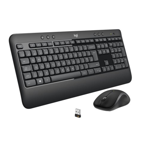 Logitech Advanced MK540 klawiatura Dołączona myszka USB QWERTY Amerykański międzynarodowy Czarny, Biały Logitech