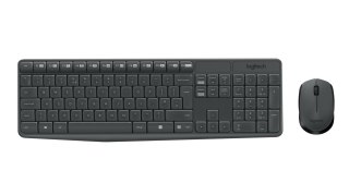 Logitech MK235 klawiatura Dołączona myszka USB QWERTY Amerykański międzynarodowy Szary Logitech