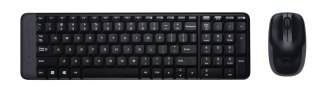 Logitech Wireless Combo MK220 klawiatura Dołączona myszka Biuro RF Wireless QWERTY Amerykański międzynarodowy Czarny Logitech