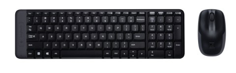 Logitech Wireless Combo MK220 klawiatura Dołączona myszka Biuro RF Wireless QWERTY Amerykański międzynarodowy Czarny Logitech