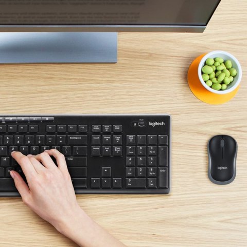 Logitech Wireless Combo MK270 klawiatura Dołączona myszka USB QWERTY Amerykański międzynarodowy Czarny Logitech