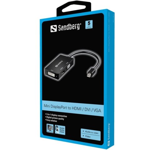 Sandberg Adapter MiniDP>HDMI+DVI+VGA Sandberg