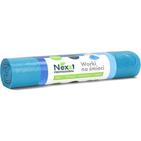 NEXXT Worki na śmieci Nexxt 120L LDPE z taśmą niebieskie (10)