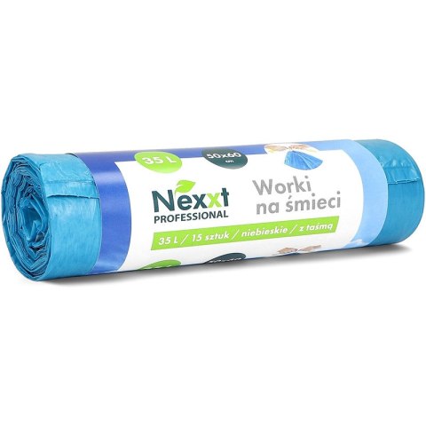 NEXXT Worki na śmieci Nexxt 35L LDPE z taśmą niebieskie (15)