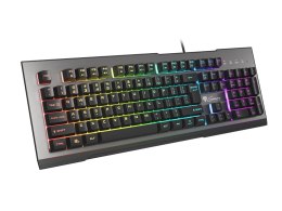 GENESIS RHOD 500 RGB klawiatura Gaming USB QWERTY US English Czarny, Srebrny GENESIS