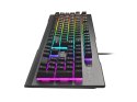 GENESIS RHOD 500 RGB klawiatura Gaming USB QWERTY US English Czarny, Srebrny GENESIS