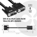 CLUB3D DVI-A TO VGA CABLE M/M 3m/ 9.8ft 28 AWG DVI-D Czarny CLUB3D